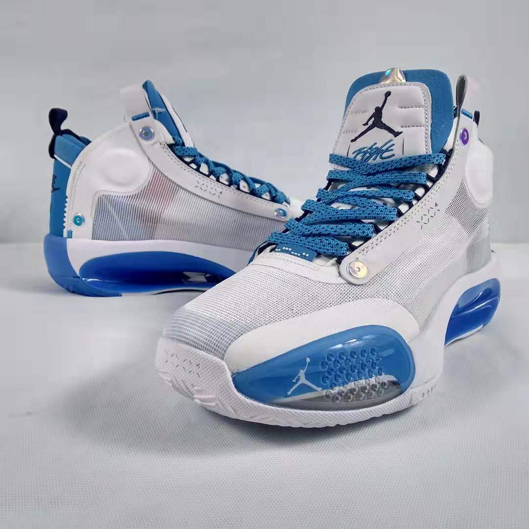 2020 Air Jordan 34 White Blue - Click Image to Close